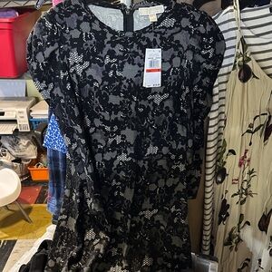 NWT Michael Kors Black Floral Lace Dress xs $135